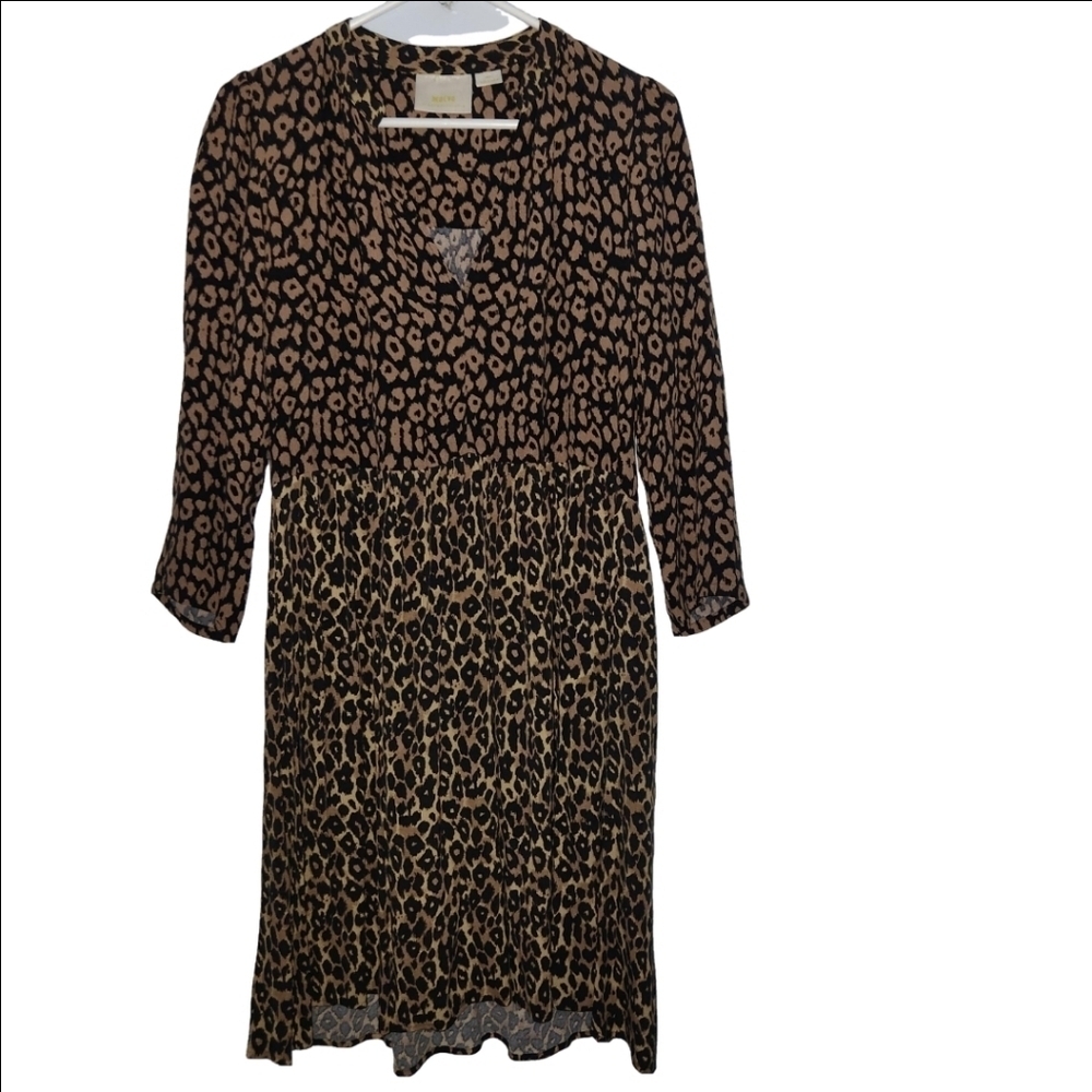 Anthropologie Maeve Leopard Dress XS